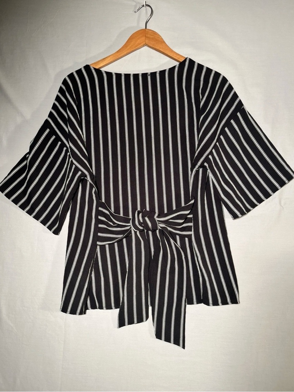 Tua Women's Short-Sleeve Shirt Black & White Stripes Size: XL
